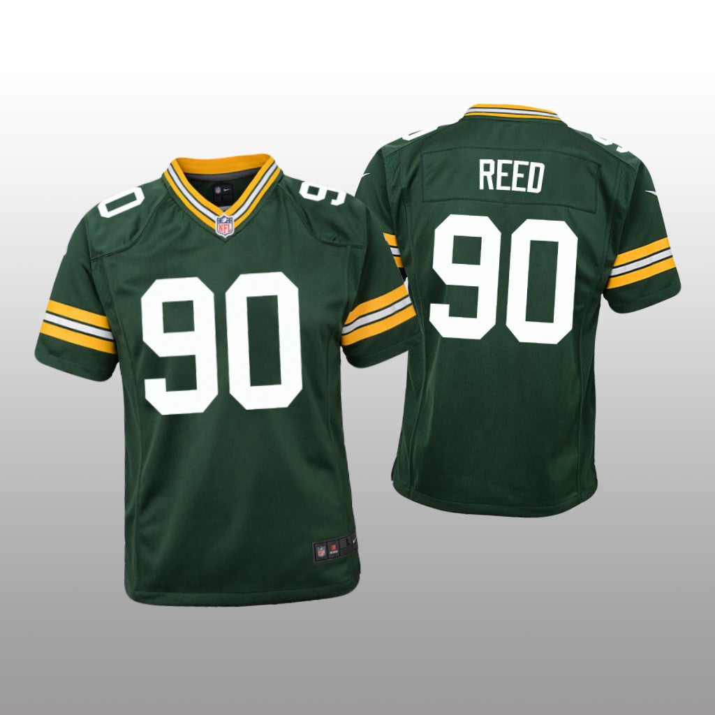 Green Bay Packers Jarran Reed Green Jersey Game Youth