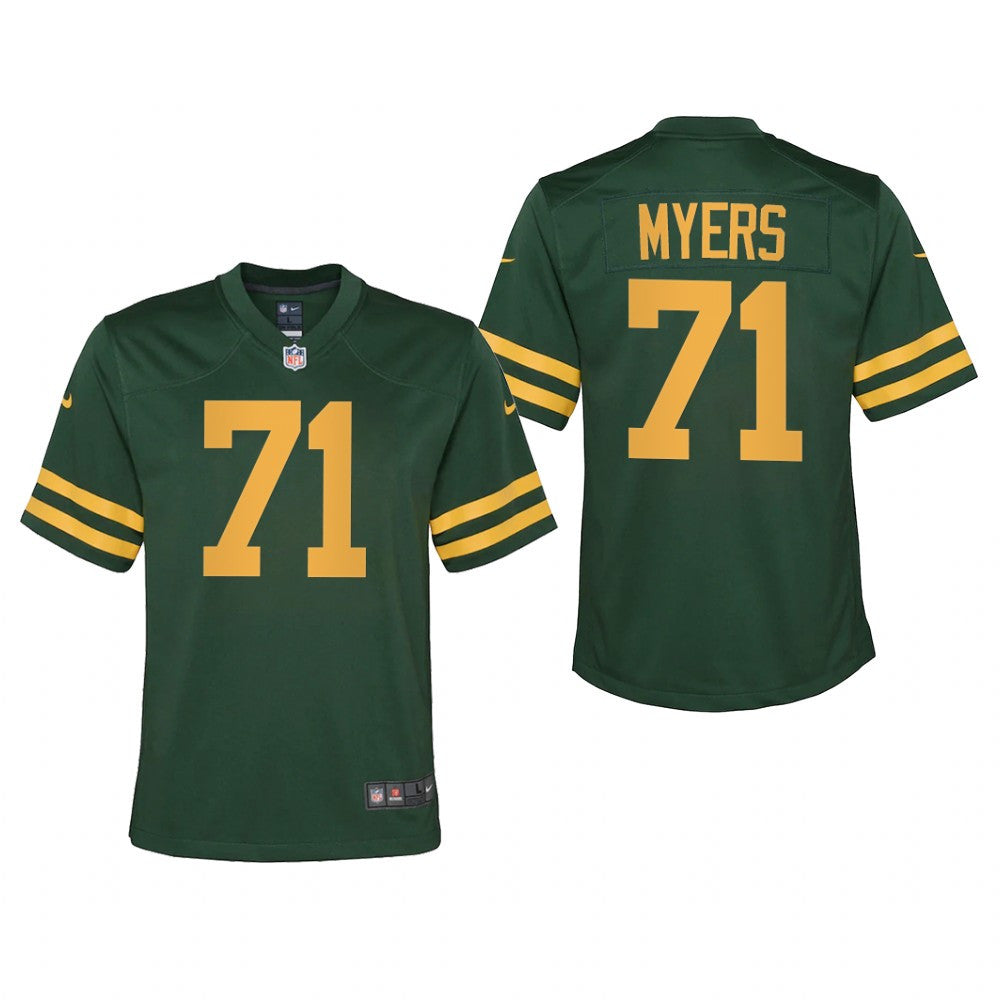 Green Bay Packers Josh Myers Green Jersey Alternate Game Youth