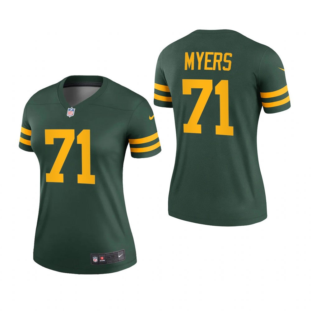 Green Bay Packers Josh Myers Green Jersey Alternate Legend Women's