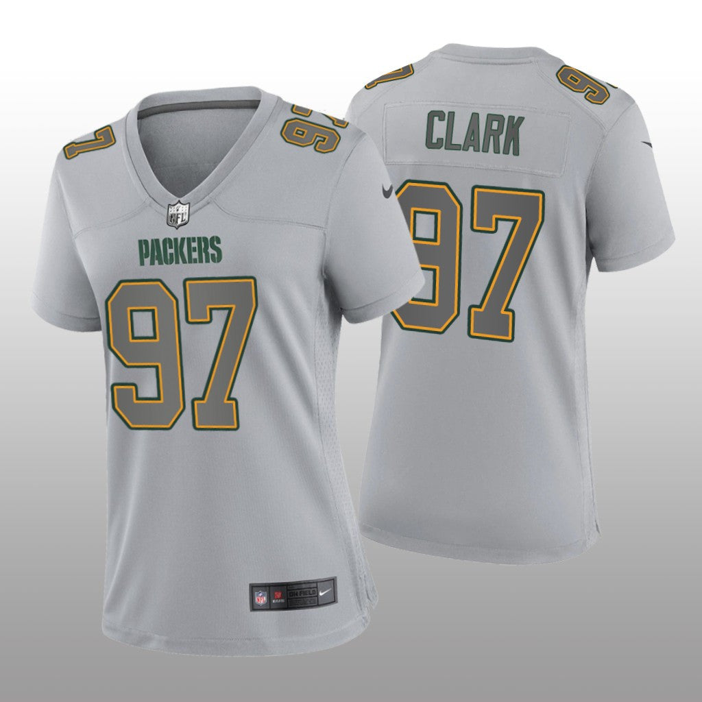 Green Bay Packers Kenny Clark Gray Jersey Atmosphere Fashion Game Women's