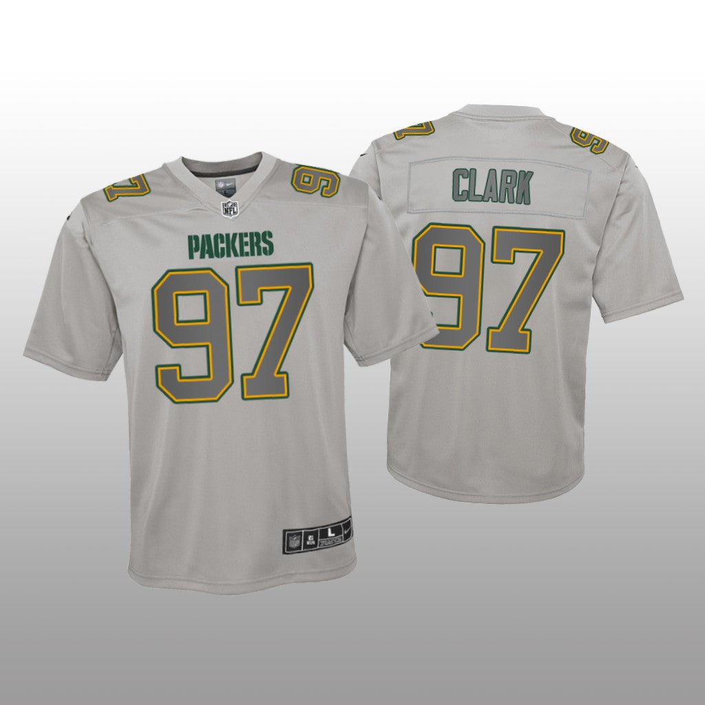 Green Bay Packers Kenny Clark Gray Jersey Atmosphere Fashion Game Youth