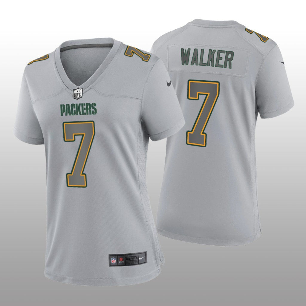 Green Bay Packers Quay Walker Gray Jersey Atmosphere Fashion Game Women's