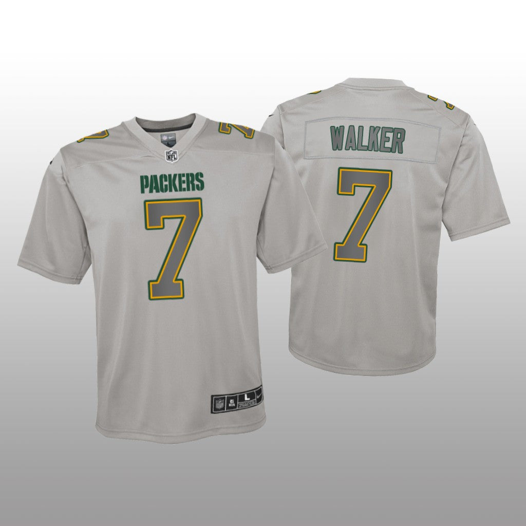 Green Bay Packers Quay Walker Gray Jersey Atmosphere Fashion Game Youth