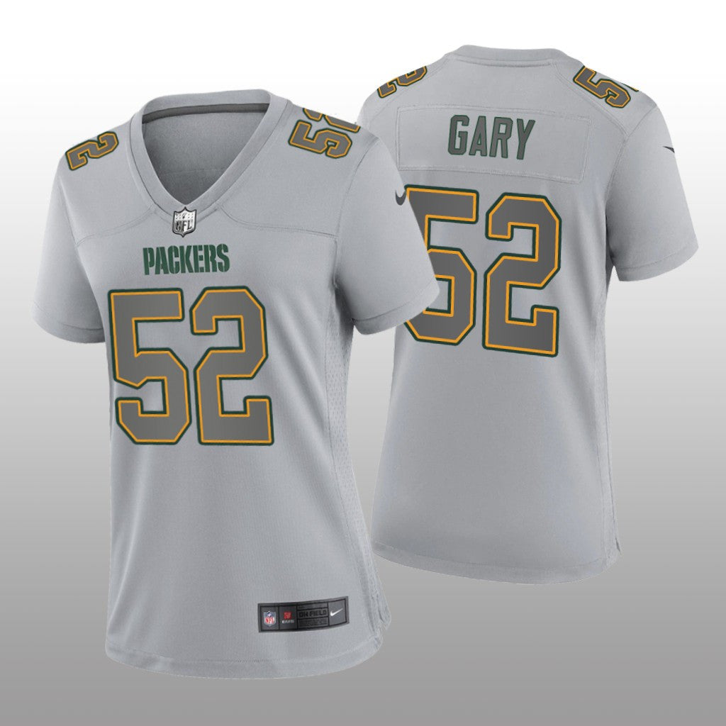 Green Bay Packers Rashan Gary Gray Jersey Atmosphere Fashion Game Women's
