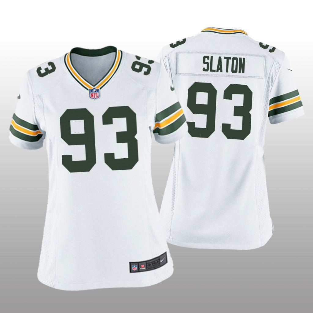 Green Bay Packers Tedarrell Slaton White Jersey Game Women's