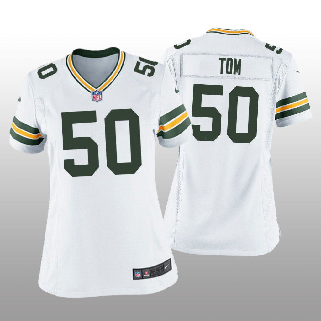 Green Bay Packers Zach Tom White Jersey Game Women's