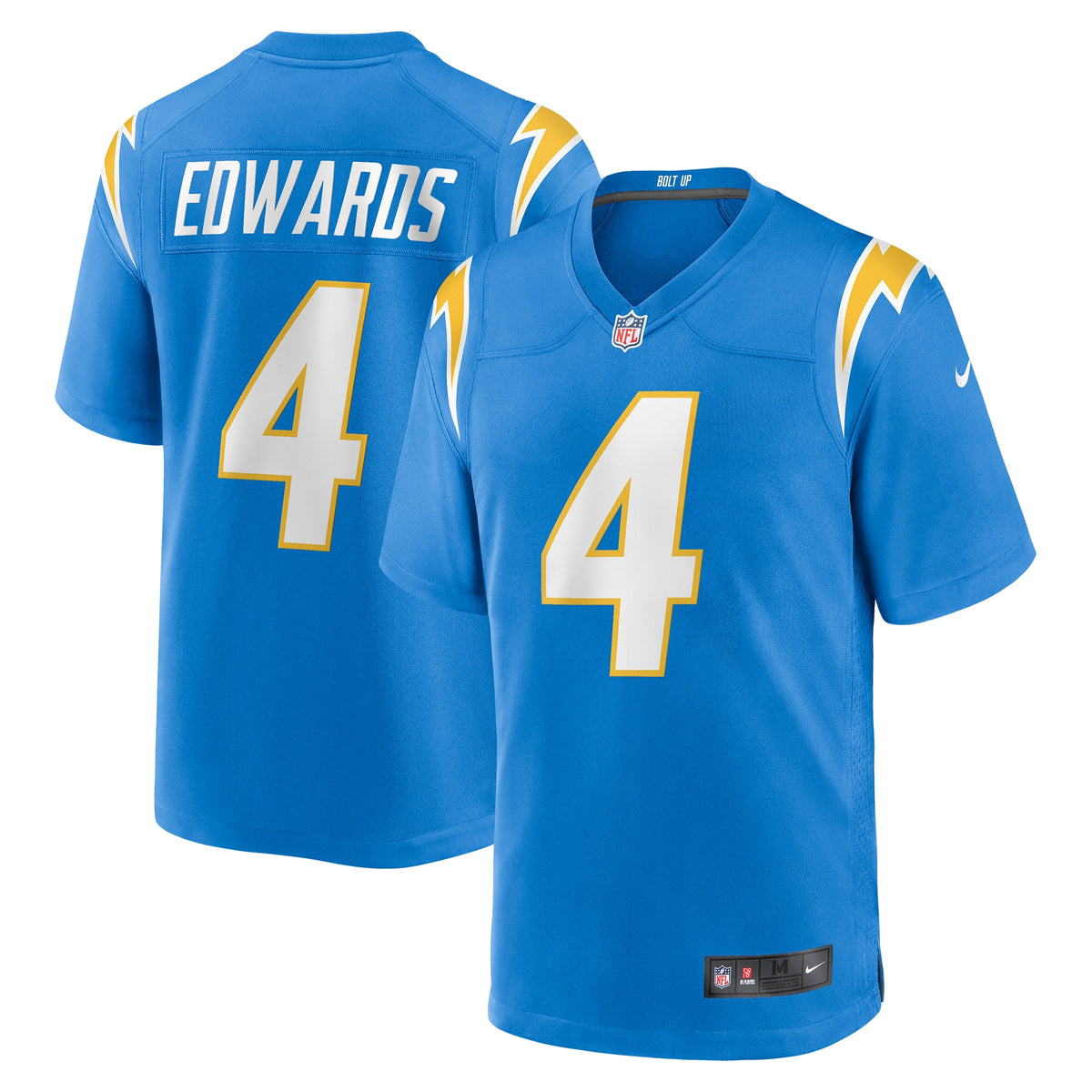 Gus Edwards Los Angeles Chargers Nike Game Jersey Powder Blue