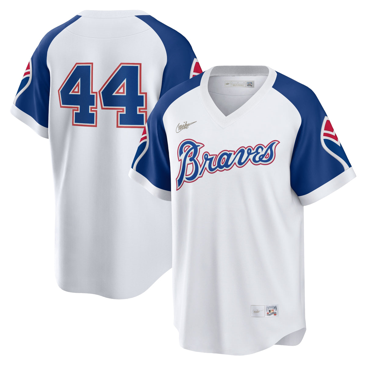 Hank Aaron Atlanta Braves Nike Home Cooperstown Collection Player Jersey White