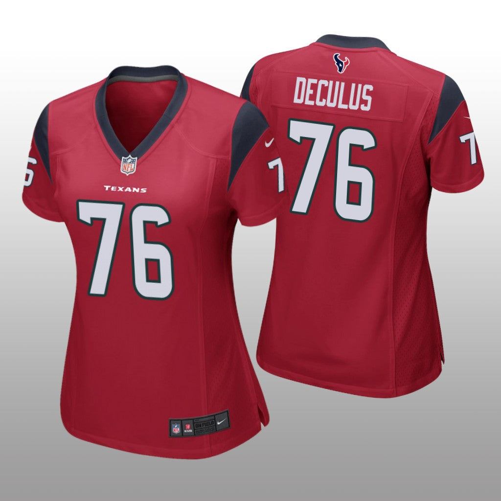 Houston Texans Austin Deculus Red Jersey Game Women's