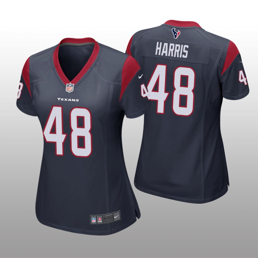 Houston Texans Christian Harris Navy Jersey Game Women's