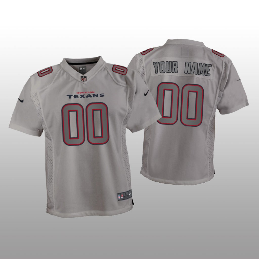 Houston Texans Custom Gray Jersey Atmosphere Fashion Game Youth