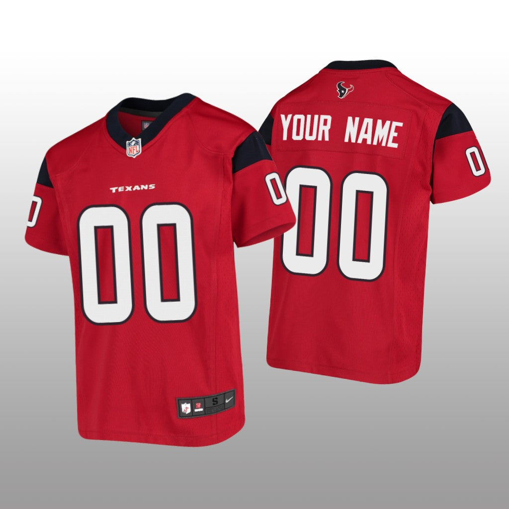 Houston Texans Custom Red Jersey Game Youth