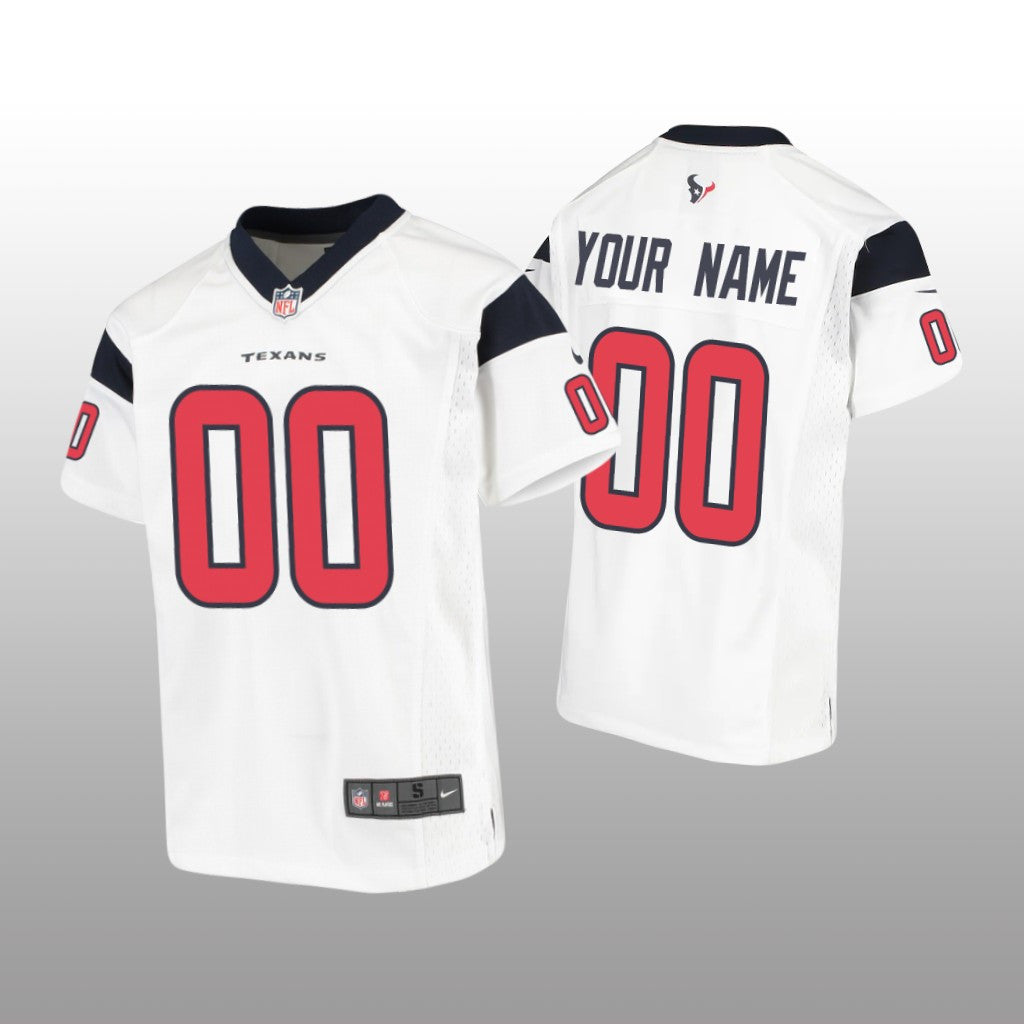 Houston Texans Custom White Jersey Game Youth
