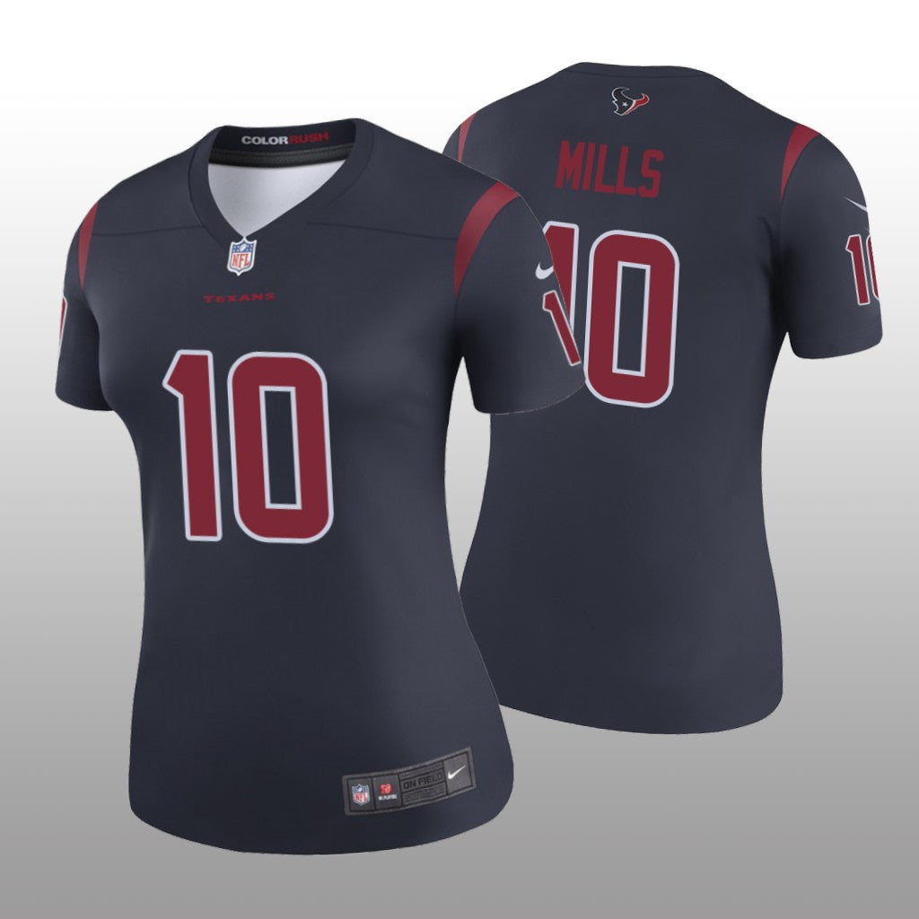 Houston Texans Davis Mills Navy Jersey Color Rush Legend Women's