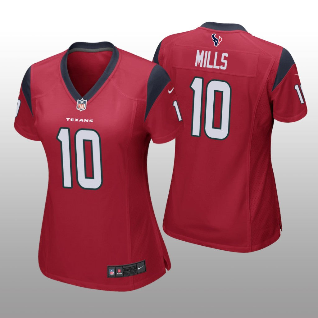 Houston Texans Davis Mills Red Jersey Game Women's