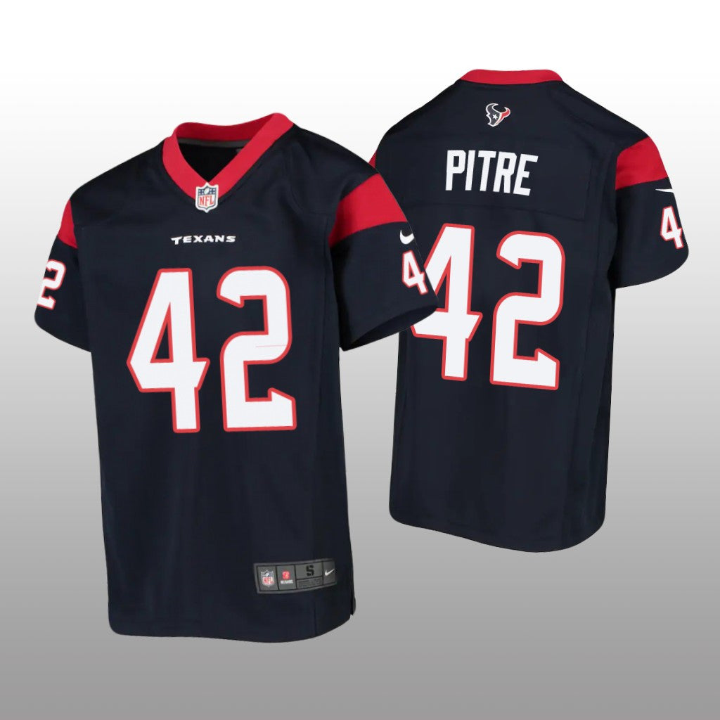 Houston Texans Jalen Pitre Navy Jersey Game Youth
