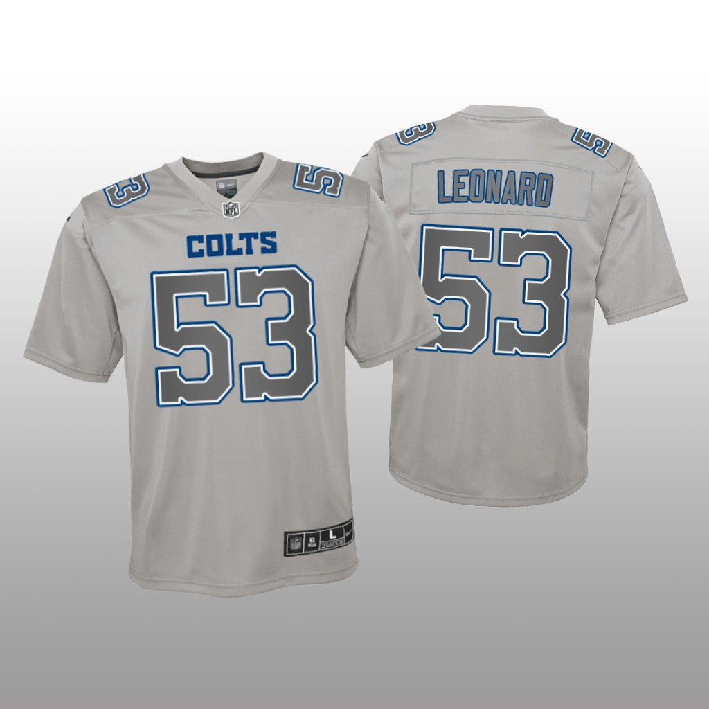 Indianapolis Colts Darius Leonard Gray Jersey Atmosphere Fashion Game Youth