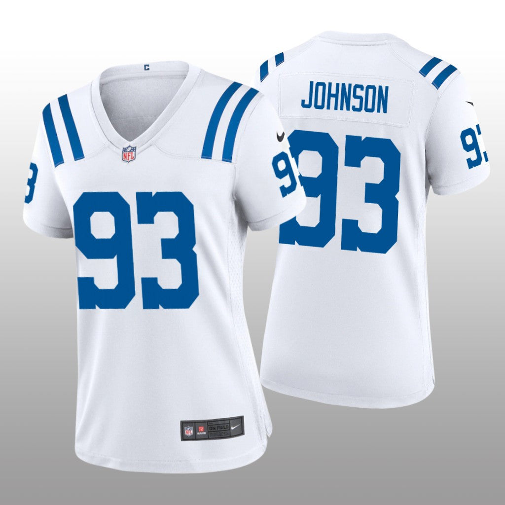 Indianapolis Colts Eric Johnson White Jersey Game Women's