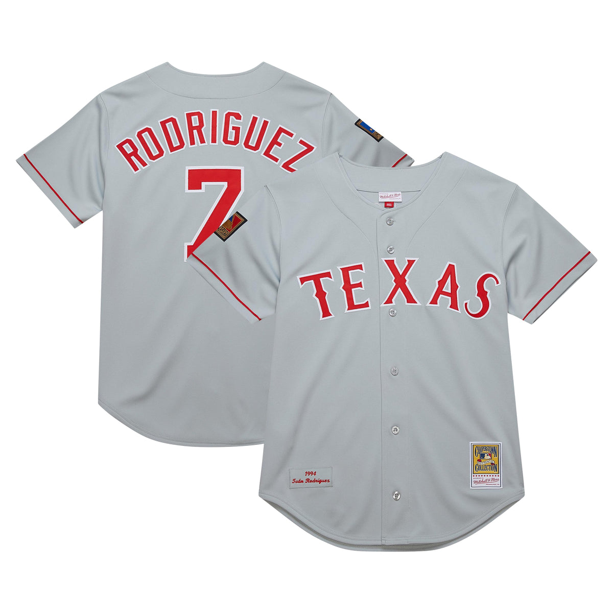 Ivan RodriguezTexas Rangers Mitchell Ness 1994 Cooperstown Collection Authentic Dark Jersey Gray