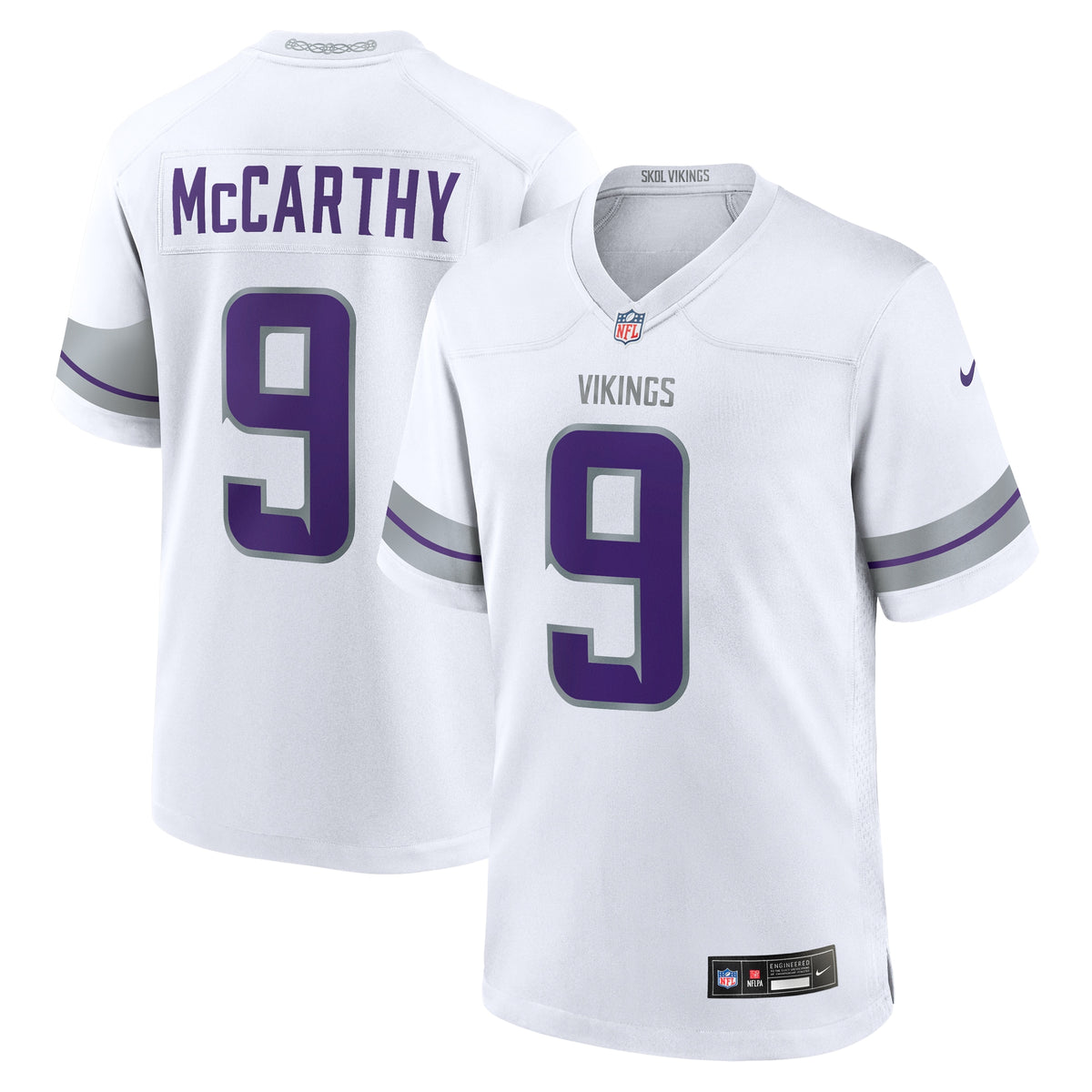 J.J. McCarthy Minnesota Vikings Nike Alternate Game Player Jersey White