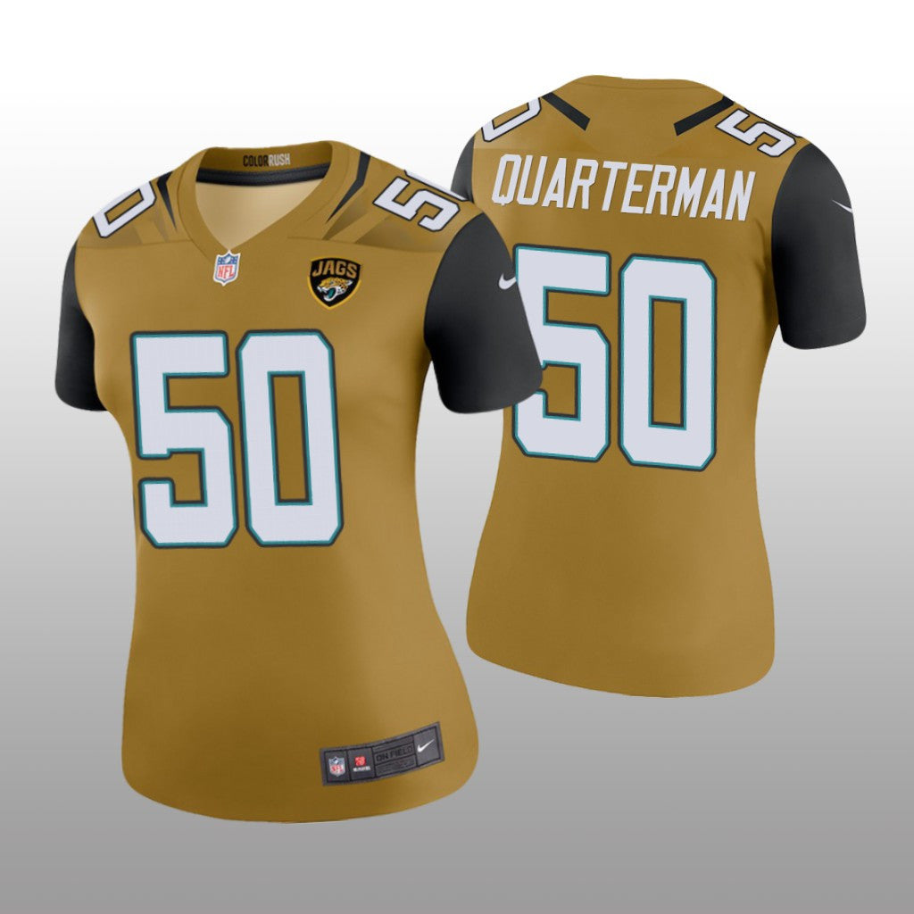 Jacksonville Jaguars Shaquille Quarterman Gold Jersey Color Rush Legend Women's