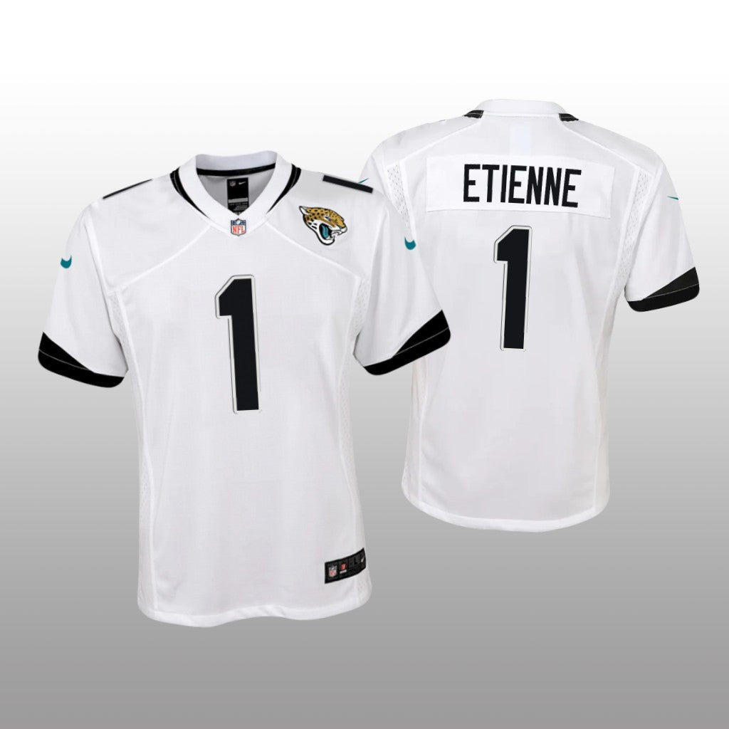 Jacksonville Jaguars Travis Etienne White Jersey Game Youth