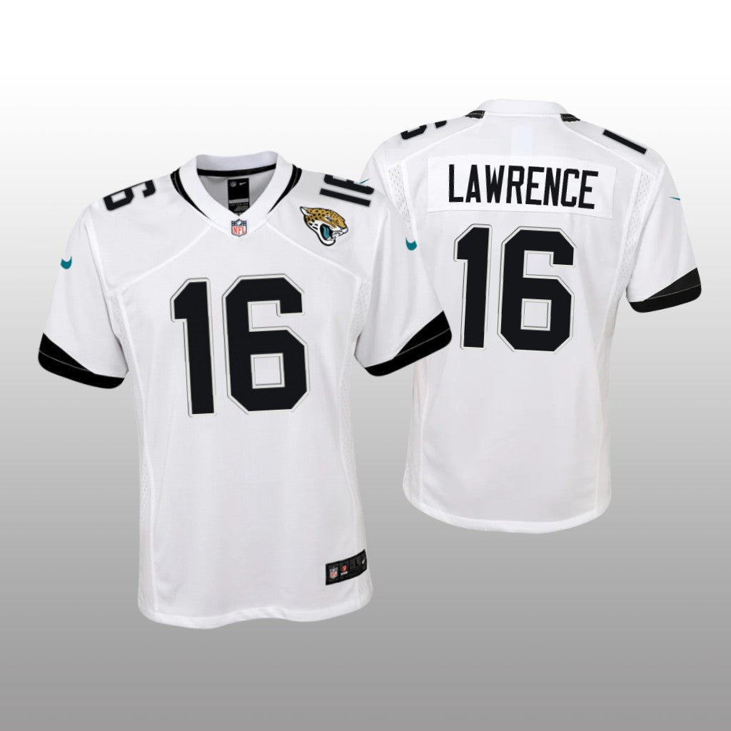 Jacksonville Jaguars Trevor Lawrence White Jersey Game Youth