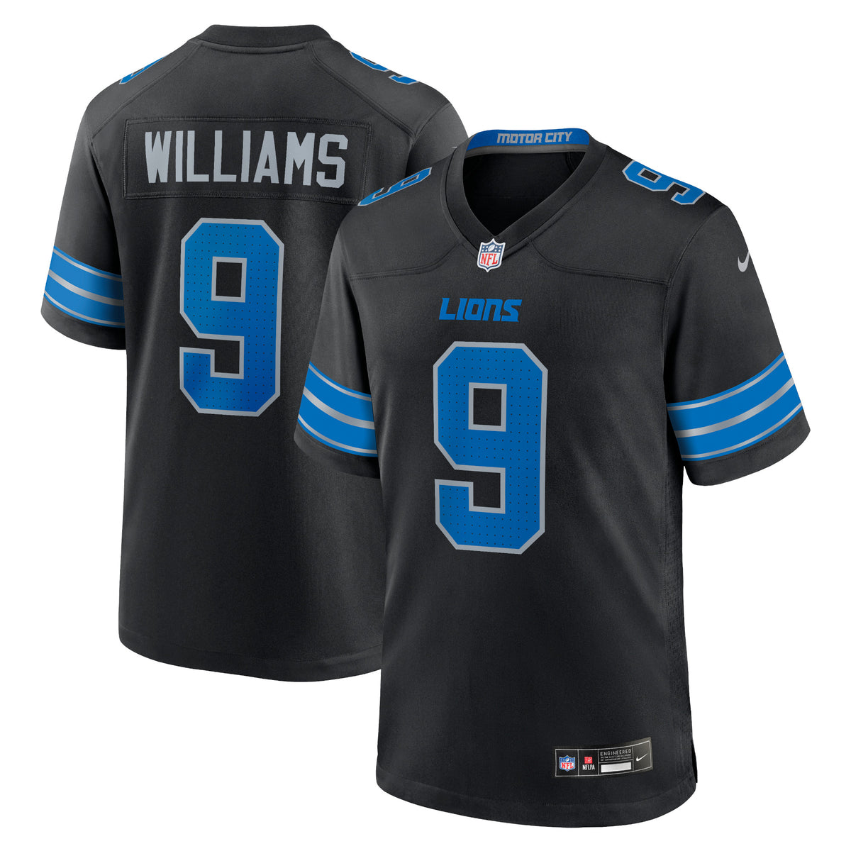 Jameson Williams Detroit Lions Nike 2nd Alternate Game Jersey Black