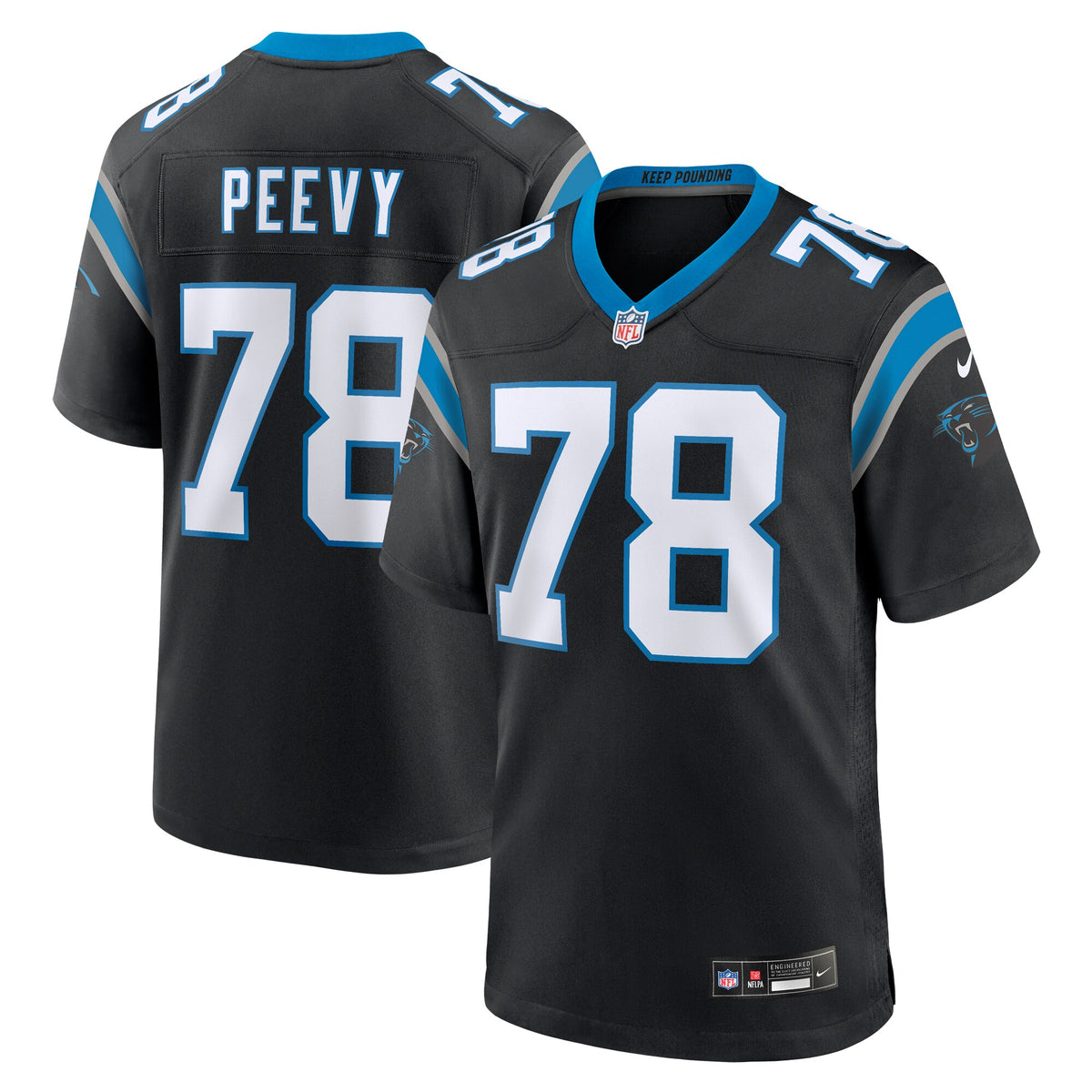 Jayden Peevy Carolina Panthers Nike Game Jersey Black