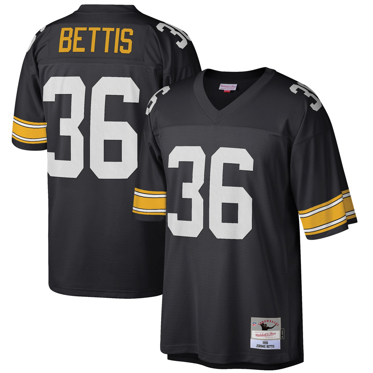 Jerome Bettis Pittsburgh Steelers Mitchell Ness Big Tall 1996 Retired Player Replica Jersey Black