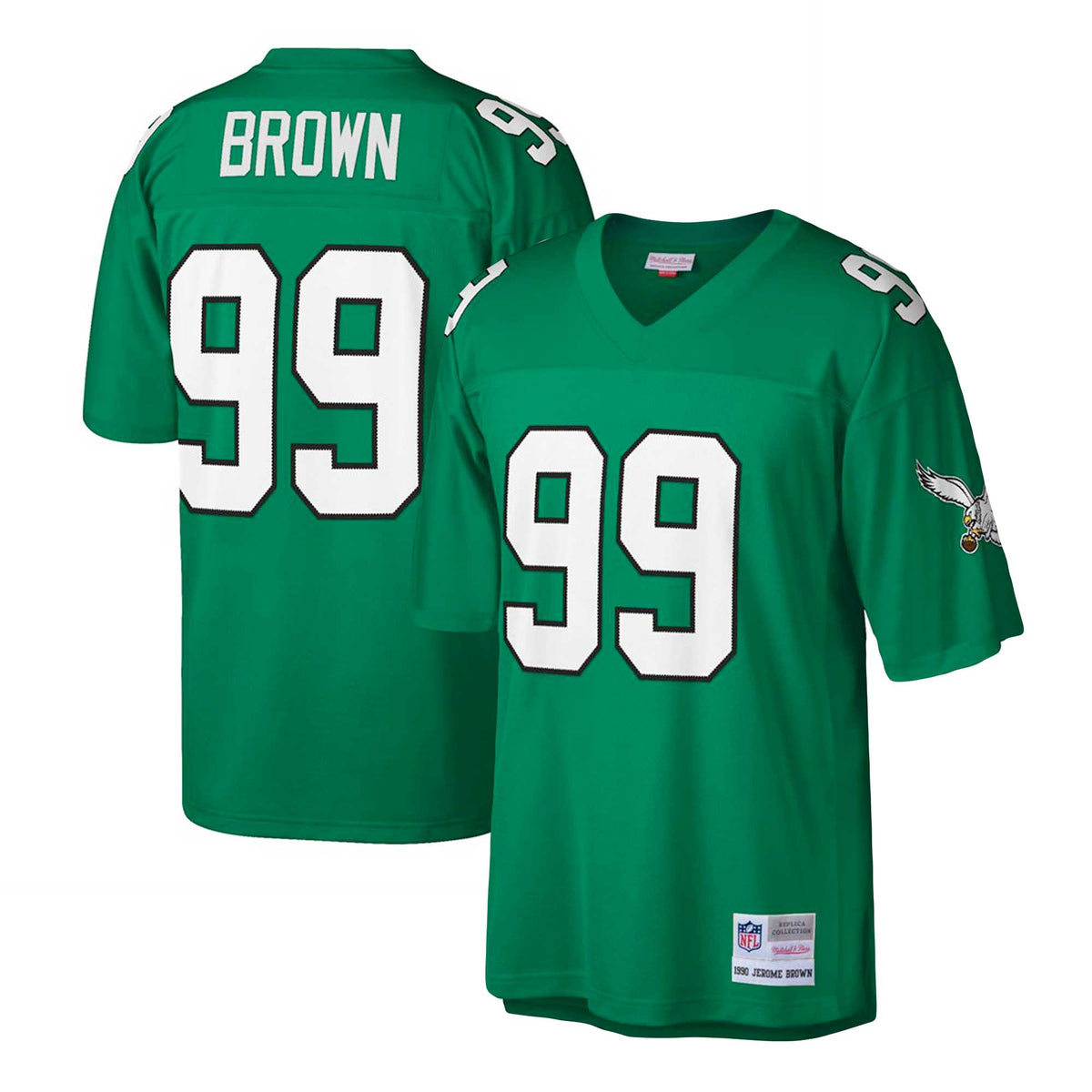 Jerome Brown Philadelphia Eagles Mitchell Ness Big Tall 1990 Retired Player Replica Jersey Kelly Green