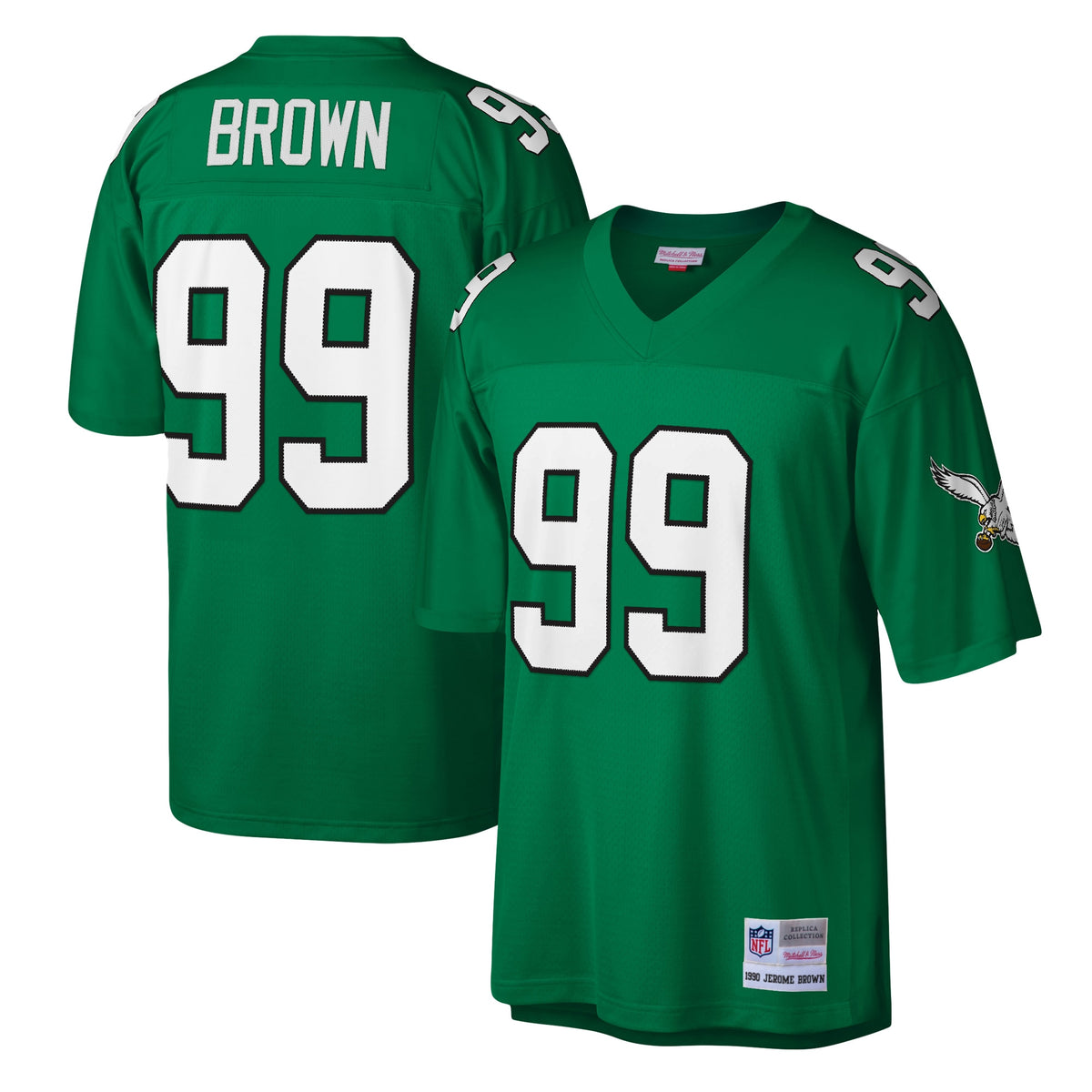 Jerome Brown Philadelphia Eagles Mitchell Ness Legacy Replica Jersey Kelly Green