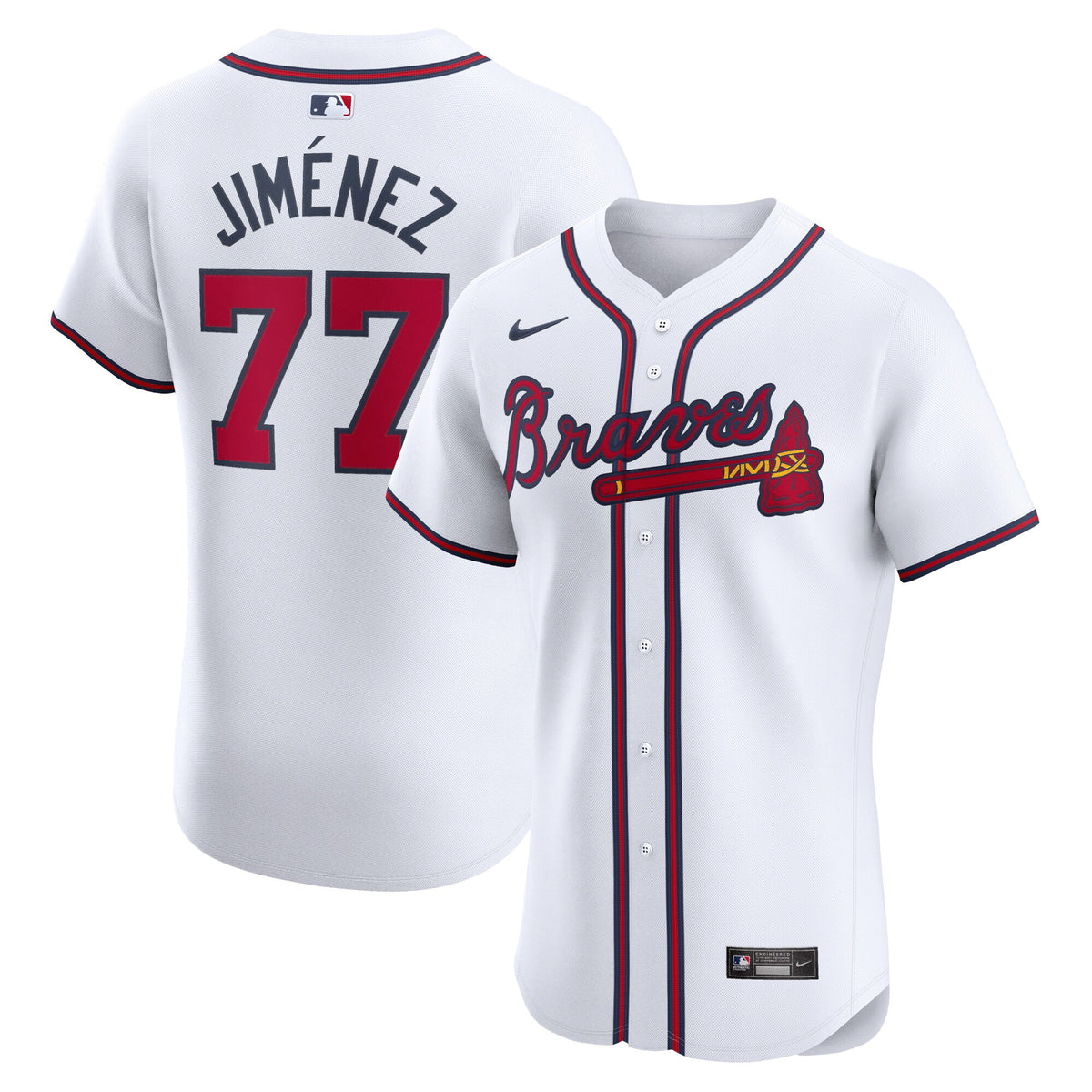 Joe Jimenez Atlanta Braves Nike Home Elite Player Jersey White