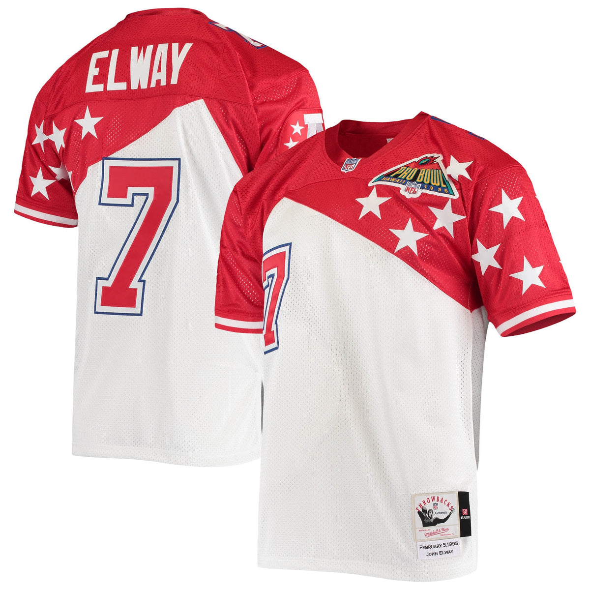 John Elway AFC Mitchell Ness 1995 Pro Bowl Authentic Jersey White-Red