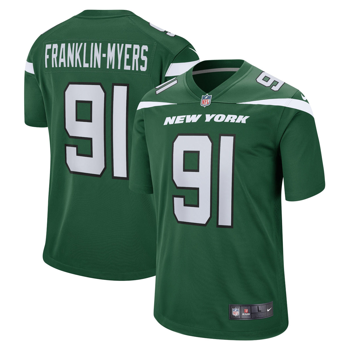 John Franklin-Myers New York Jets Nike Game Jersey Gotham Green