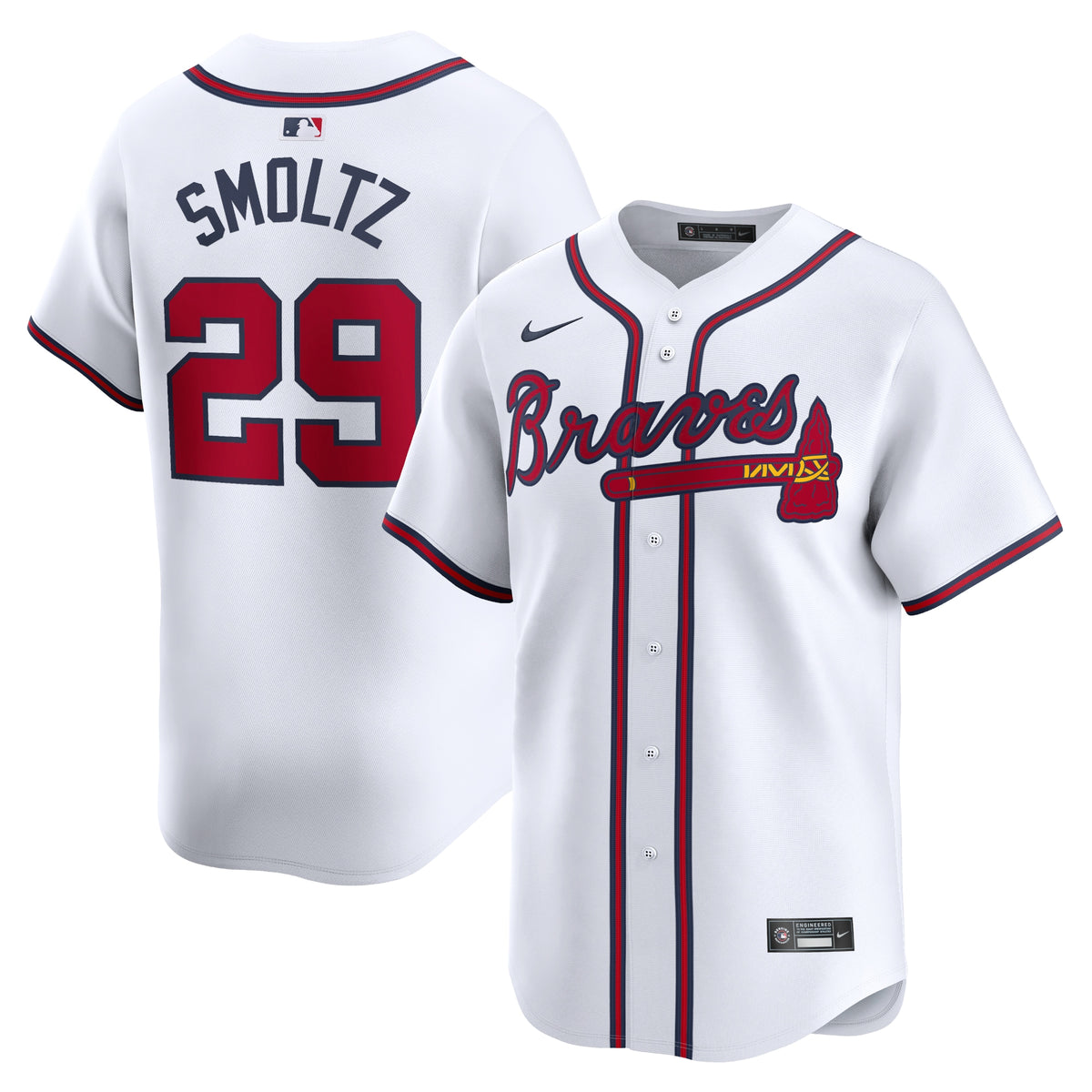 John Smoltz Atlanta Braves Nike Home Limited Player Jersey White