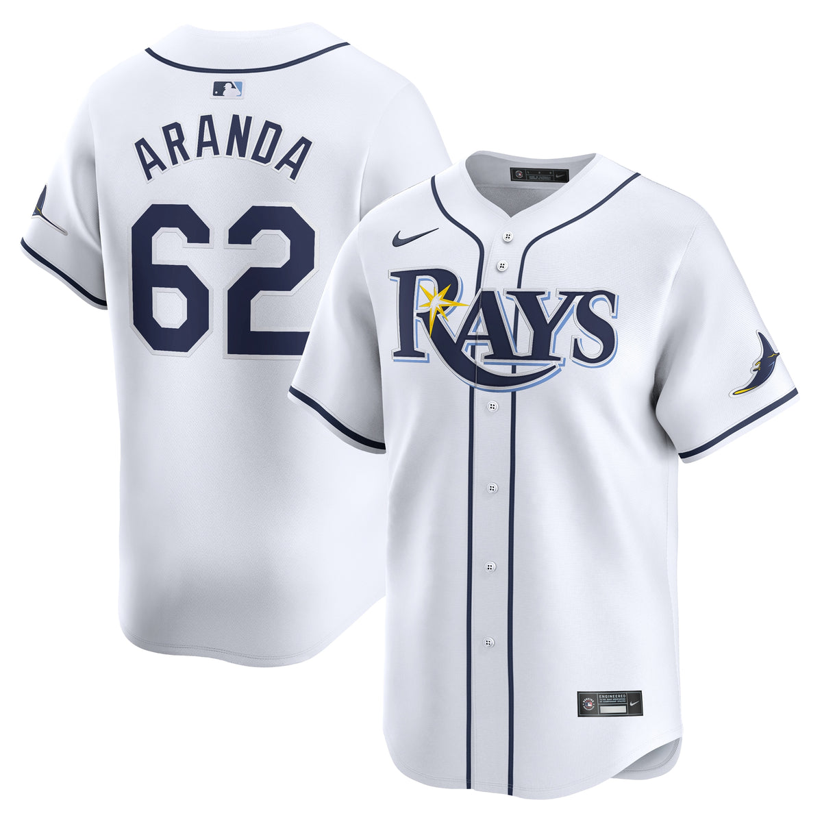 Jonathan Aranda Tampa Bay Rays Nike Home Limited Player Jersey White
