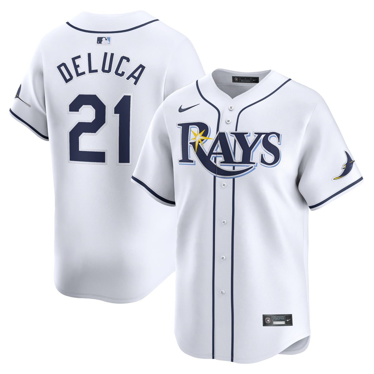 Jonny DeLuca Tampa Bay Rays Nike Home Limited Player Jersey White