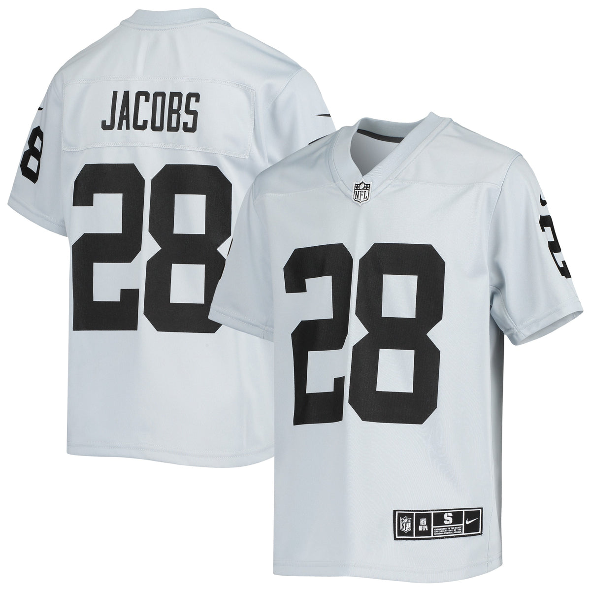 Josh Jacobs Las Vegas Raiders Nike Youth Inverted Team Game Jersey Silver