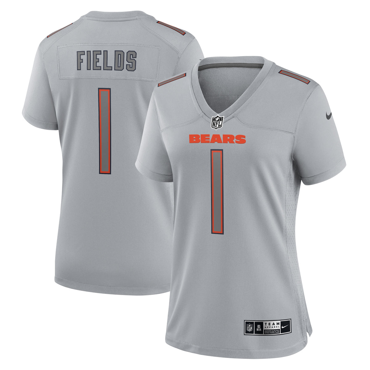 Justin Fields Chicago Bears Nike Women's Atmosphere Fashion Game Jersey Gray