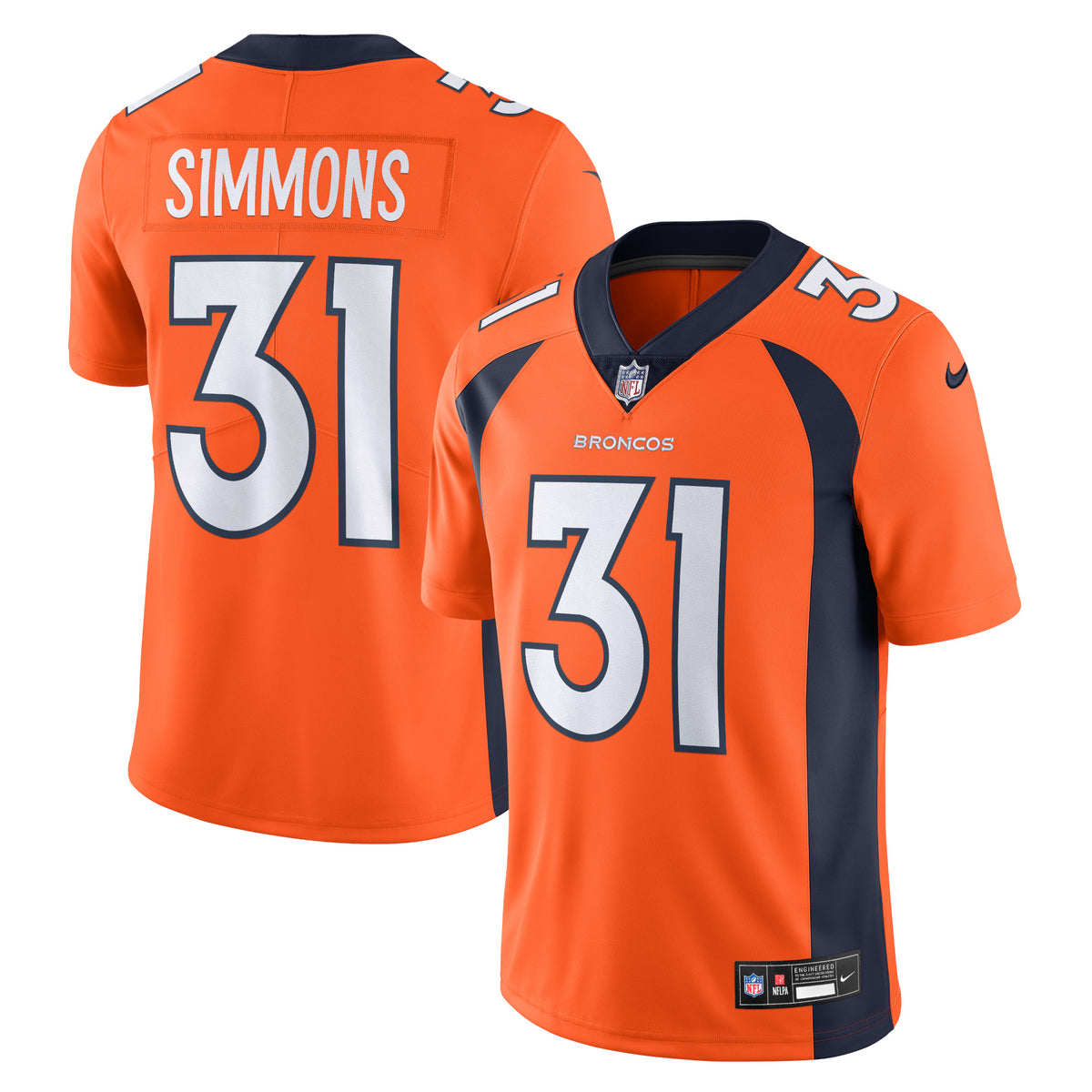 Justin Simmons Denver Broncos Nike Vapor Untouchable Limited Jersey Orange