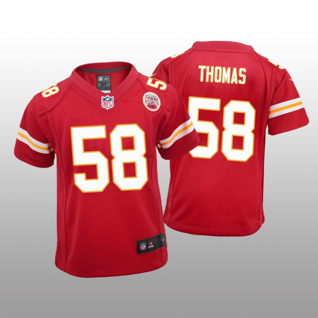 Kansas City Chiefs #58 Red Derrick Thomas Game Jersey Youth