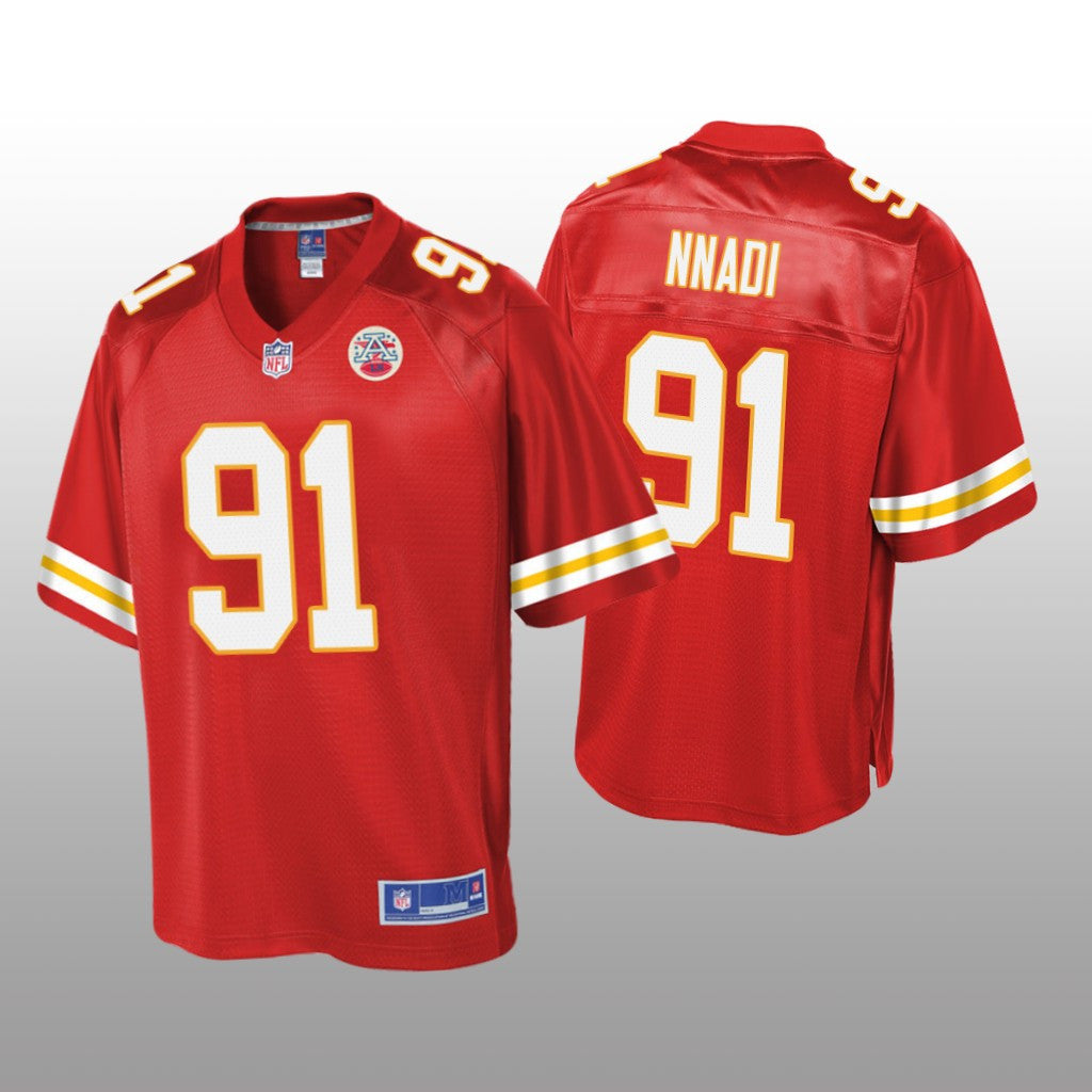 Kansas City Chiefs #91 Red Derrick Nnadi Pro Line Jersey Youth