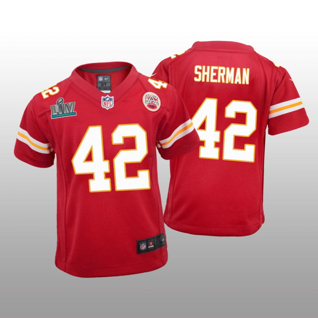Kansas City Chiefs Anthony Sherman Red Game Jersey Super Bowl LIV Youth