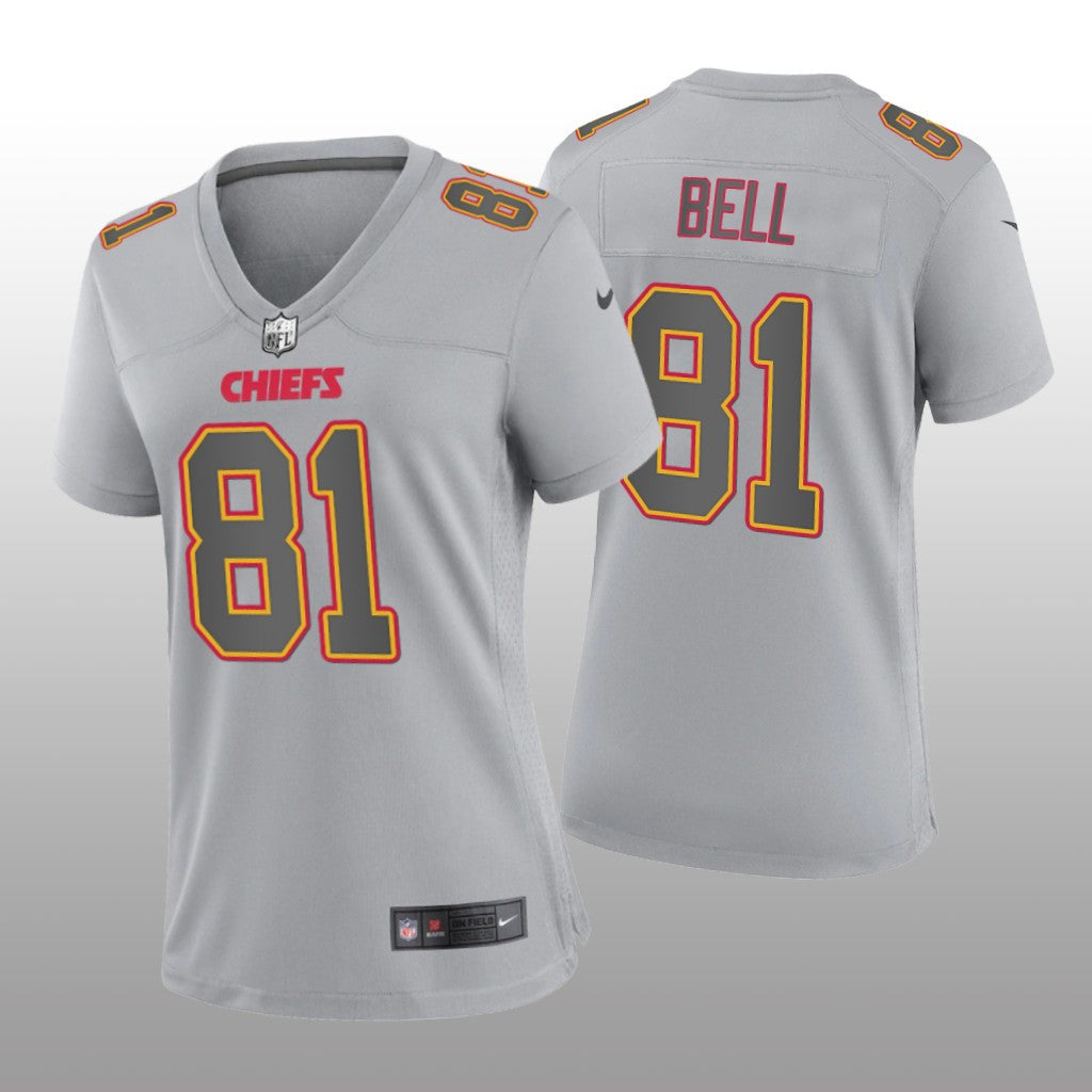 Kansas City Chiefs Blake Bell Gray Jersey Atmosphere Fashion Game Women's