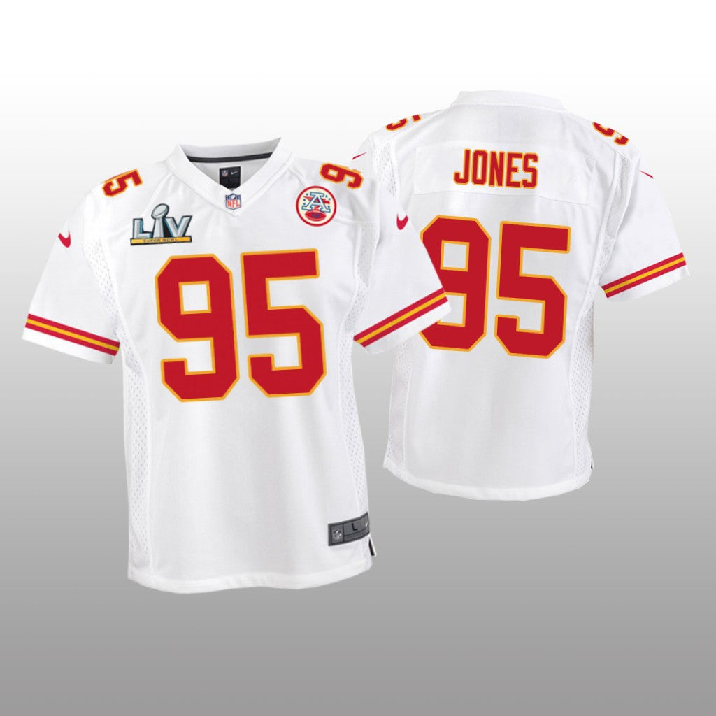 Kansas City Chiefs Chris Jones White Game Jersey Super Bowl LV Youth