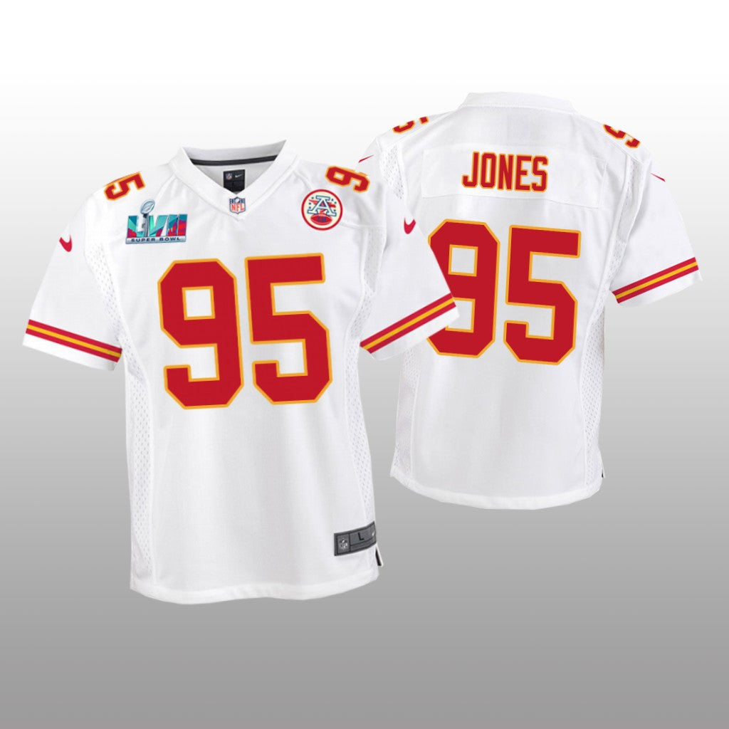 Kansas City Chiefs Chris Jones White Game Jersey Super Bowl LVII Youth