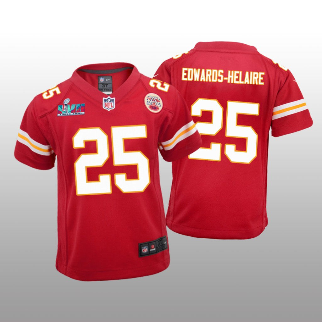 Kansas City Chiefs Clyde Edwards-Helaire Red Game Jersey Super Bowl LVII Youth