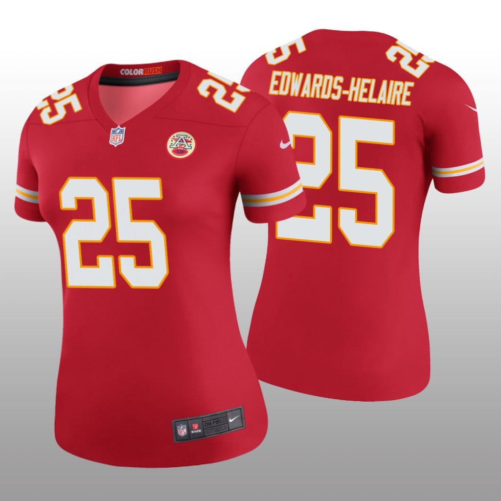 Kansas City Chiefs Clyde Edwards-Helaire Red Jersey Color Rush Legend Women's