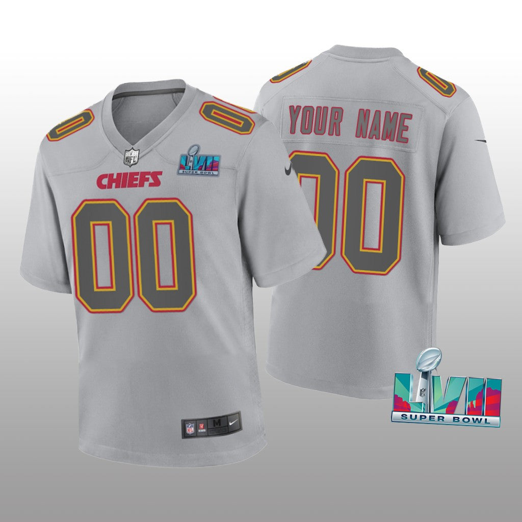 Kansas City Chiefs Custom Gray Atmosphere Jersey Super Bowl LVII Youth